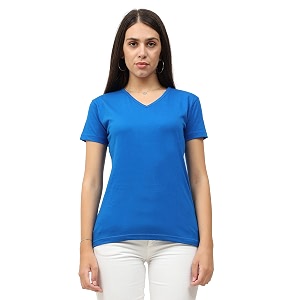 fleximaa women39s cotton plain v neck half sleeve t-shirt
