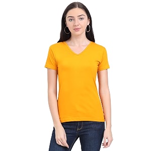 fleximaa women39s cotton plain v neck half sleeve t-shirt