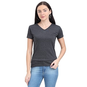 fleximaa women39s cotton plain v neck half sleeve t-shirt