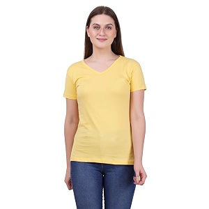 fleximaa women39s cotton plain v neck half sleeve t-shirt
