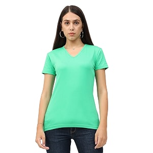fleximaa women39s cotton plain v neck half sleeve t-shirt