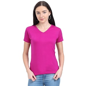 fleximaa women39s cotton plain v neck half sleeve t-shirt