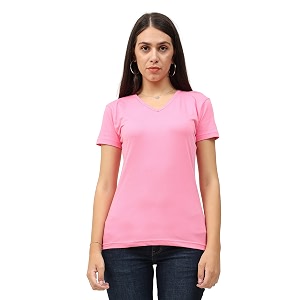 fleximaa women39s cotton plain v neck half sleeve t-shirt