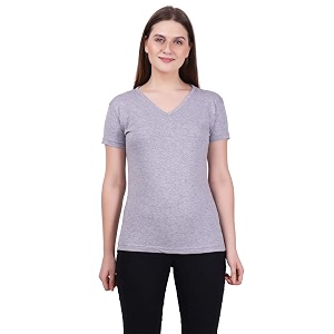 fleximaa women39s cotton plain v neck half sleeve t-shirt