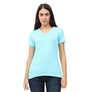 fleximaa women39s cotton plain v neck half sleeve t-shirt
