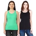 FLEXIMAA Women39s Cotton Plain Round Neck Sleeveless