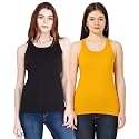 FLEXIMAA Women39s Cotton Plain Round Neck Sleeveless