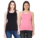 FLEXIMAA Women39s Cotton Plain Round Neck Sleeveless
