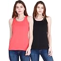 FLEXIMAA Women39s Cotton Plain Round Neck Sleeveless