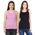 FLEXIMAA Women39s Cotton Plain Round Neck Sleeveless