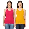 FLEXIMAA Women39s Cotton Plain Round Neck Sleeveless