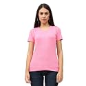 FLEXIMAA Women's Cotton Plain V Neck Half Sleeve T-Shirt