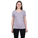 FLEXIMAA Women's Cotton Plain V Neck Half Sleeve T-Shirt