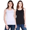 FLEXIMAA Women39s Cotton Plain Round Neck Sleeveless