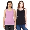 FLEXIMAA Women39s Cotton Plain Round Neck Sleeveless