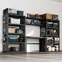 FLEXIMOUNTS 117" Garage Storage System with Workbench &amp; Pegboard, Black