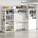 FLEXIMOUNTS 117"L Modular Garage Storage Cabinet with Workbench, White