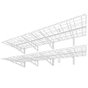 FLEXIMOUNTS 2-Pack 2x6ft Garage Shelving with Hooks, 1400lbs Load, White
