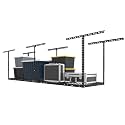 FLEXIMOUNTS 2x8 Overhead Garage Ceiling Storage Rack Organization, Black