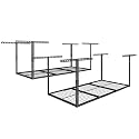 FLEXIMOUNTS 3x6 Overhead Garage Ceiling Storage Rack, 2 Pack, Hammertone