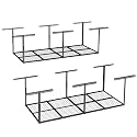 FLEXIMOUNTS 3x8 Overhead Garage Ceiling Storage Rack, 2 Pack, Hammertone