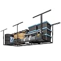 FLEXIMOUNTS 3x8 Overhead Garage Ceiling Storage Rack Organization, Black
