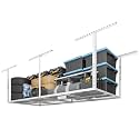 FLEXIMOUNTS 3x8 Overhead Garage Ceiling Storage Rack Organization, White