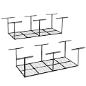FLEXIMOUNTS 3x8 Overhead Garage Ceiling Storage Rack, 2 Pack, Black