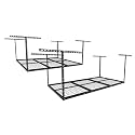 FLEXIMOUNTS 4x6 Overhead Garage Ceiling Storage Rack, 2 Pack, Black