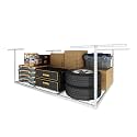 FLEXIMOUNTS 4x6 Overhead Garage Ceiling Storage Rack Organization, White