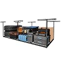 FLEXIMOUNTS 4x8 Overhead Garage Ceiling Storage Rack Adjustable, Hammertone