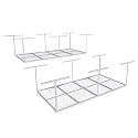 FLEXIMOUNTS 4x8 Overhead Garage Ceiling Storage Rack, 2 Pack, White