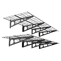 FLEXIMOUNTS WR26B-SBA 2' x 6' Wall Shelf Garage Storage Rack (2 Pack), Black, 24" x 72"