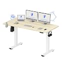 FLEXISPOT 63x32 Inch Electric Standing Desk, White Wood Grain