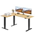 FLEXISPOT 7134 Reversible L-Shaped Bamboo Standing Desk