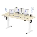FLEXISPOT 71x32 Inch Electric Standing Desk, White Wood Grain