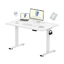 FLEXISPOT SuperGo SE1 Height Adjustable Table | Anti-Collision Detection | 5Y Warranty | 80 KG | Standing Desk (Black-White, 120x75CM)