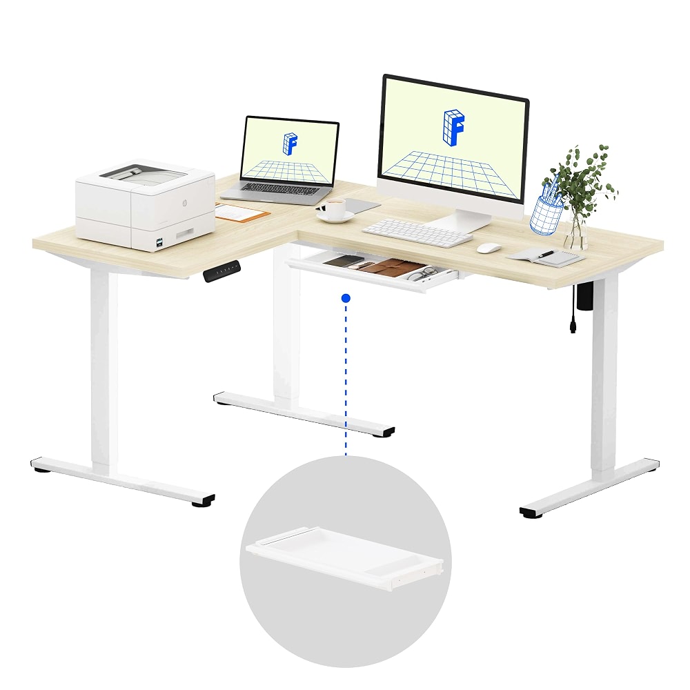FLEXISPOT L Shaped Standing Desk, 63 x 47 Inch Electric Height ...