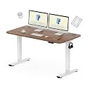 FLEXISPOT SuperGo SE1 Height Adjustable Table | Anti-Collision Detection | 5Y Warranty | 80 KG | Standing Desk (White-Walnut, 160x75CM)
