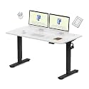 FLEXISPOT SuperGo SE1 Height Adjustable Table | Anti-Collision Detection | 5Y Warranty | 80 KG | Standing Desk (Black-White, 160x75CM)