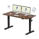 FLEXISPOT SuperGo SE1 Height Adjustable Table | Anti-Collision Detection | 5Y Warranty | 80 KG | Standing Desk (Black-Walnut, 160x75CM)