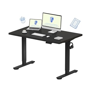 flexispot supergo se1 height adjustable table  anti-collision detection  5y warranty  80 kg  standing desk black-black 120x75cm
