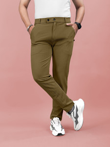 Flicfol Regular Fit Men Brown Trousers