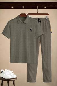Flicfol Self Design Solid Men Track Suit