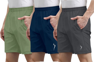 Flicfol Solid Men Multicolor Sports Shorts