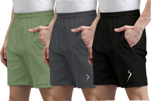 Flicfol Solid Men Multicolor Sports Shorts