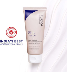 flicka silk touch milk-cream moisturizer for face makeup long-lasting primer  - 60 g