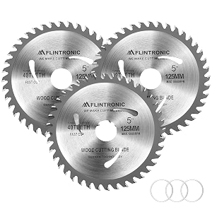 flintronic 125 mm circular saw blade 3 pieces cutting discs for rotary tools 40 tct teeth circular saw blades metal for cutting wood plastic fibreglass copper aluminium