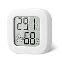flintronic 1pc Room Thermometer Hygrometer Indoor, Mini Digital Temperature Humidity Meter Gauge, Accurate Hygrometer with Clear LCD Display and Face Icons for Home Baby,Office,Garden(with Battery)