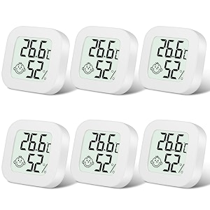 flintronic 6pcs room thermometer hygrometer indoor mini digital temperature humidity meter gauge accurate hygrometer with clear lcd display and face icons for home babyofficegardenwith battery